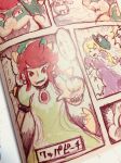  2girls artist_request bowser bowser_peach comic commentary_request dress fangs green_dress hat highres mario mario_(series) multiple_boys multiple_girls nintendo official_art photo pointing possessed princess_peach prototype sketch super_mario_odyssey translated 