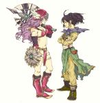  armor bikini bikini_armor black_hair boots breasts choker cleavage closed_mouth commentary_request dragon_quest dragon_quest_iii fighter_(dq3) full_body gloves groin helmet holding holding_shield holding_weapon long_hair multiple_girls muscle muscular_female navel noro_(notauchi) shield short_hair short_twintails shoulder_armor soldier_(dq3) swimsuit twintails weapon 