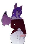  anthro balls bat bottomless clothed clothing crossdressing erection girly humanoid_penis looking_at_viewer male mammal munks_(artist) penis solo uncut vein wide_hips 