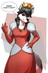  2018 5_fingers anthro black_hair black_nose breasts canine clothed clothing digital_media_(artwork) eyebrows eyelashes female hair mammal mykegreywolf red_eyes simple_background solo standing wolf 