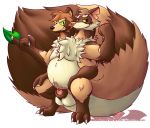  2_heads 4_arms belly big_belly canine conjoined darkoverord digitigrade ferret green_eyes huge_tail hybrid kangaroo leaf mammal marsupial merging multi_arm multi_head multi_limb mustelid slightly_chubby tanuki 