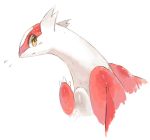  1girl blush claws creatures_(company) dragon game_freak gen_3_pokemon hand_up latias nagakura_(seven_walkers) nintendo no_humans pokemon simple_background solo upper_body white_background yellow_eyes 