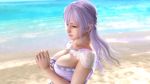  1girl 3d breasts cleavage dead_or_alive dead_or_alive_extreme:_venus_vacation fiona_(doa) large_breasts long_hair official_art purple_eyes purple_hair tagme 