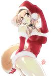  animal_ears breasts christmas_dress collar dog_ears dog_tail hairband hat isekai_meikyuu_de_harem_wo looking_at_viewer medium_breasts roxanne_(isekai_meikyuu_de_harem_wo) shikidouji tail 