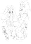  breasts bunny_costume butt clothed clothing costume female fishnet hidoihito japanese_text lopunny mammal monochrome nintendo nipples nude penis pok&eacute;mon pok&eacute;mon_(species) sex simple_background sketch text video_games 