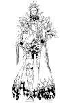  armor belt bracer commentary_request granblue_fantasy greyscale highres hoshino_lily looking_at_viewer male_focus monochrome pauldrons percival_(granblue_fantasy) pixel_art short_hair smile 