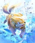  bubble fang floatzel full_body gen_4_pokemon multiple_tails nagakura_(seven_walkers) no_humans open_mouth pokemon pokemon_(creature) smile solo swimming tail two_tails underwater water 