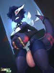  anthro black_skin brass_knuckles breasts clothed clothing collar crop_top dickgirl digital_media_(artwork) erection front_view intersex legendary_pok&eacute;mon leongon looking_at_viewer lugia melee_weapon multicolored_skin nintendo penis pok&eacute;mon pok&eacute;mon_(species) red_eyes scylia shadow_lugia shadow_pok&eacute;mon shirt shorts simple_background solo two_tone_skin video_games weapon white_skin 