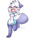  2018 anthro anthrofied blush breasts cute digital_media_(artwork) eyes_closed female fur hi_res mammal nintendo nipples nude open_mouth oshawott pocketmew pok&eacute;mon pok&eacute;mon_(species) shell simple_background small_breasts smile solo squish tailwag tongue video_games white_background 