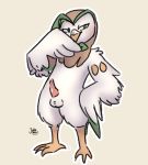  avian balls bird blue_eyes brown_feathers cum dartrix feathers green_feathers jalle looking_at_viewer male nintendo pok&eacute;mon pok&eacute;mon_(species) smile smirk solo standing video_games white_feathers white_wings wido wings 