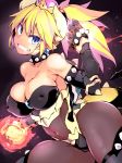  alternate_costume bangs bare_shoulders blonde_hair blue_earrings blue_eyes bowsette bracelet breasts brooch check_commentary cleavage clenched_teeth collar collarbone commentary_request covered_navel covered_nipples crown determined fire fireball hair_between_eyes hair_bobbles hair_ornament hand_up horns jewelry large_breasts long_ponytail looking_at_viewer mario_(series) navel new_super_mario_bros._u_deluxe pointy_ears powering_up reflective_eyes sapphire_(stone) see-through sharp_teeth shiny shiny_hair shiny_skin short_hair sidelocks solo spiked_bracelet spiked_collar spiked_knuckles spiked_shell spiked_tail spikes super_crown tail taimanin_suit teeth thick_thighs thighs tomoshibi_hidekazu toned 
