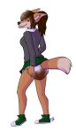  blep breasts canine chandrafusky clothed clothing diaper fangs feces female footwear fox fully_clothed hair hybrid jenny_(powhatan) long_hair mammal messy_diaper nycket open_mouth scat shoes signature simple_background skirt soiling standing tongue tongue_out upskirt white_background wolf 
