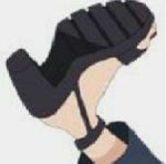  black_footwear clog_sandals feet head_out_of_frame high_heels jpeg_artifacts kicking lowres naruto_(series) ninja solo tsunade 