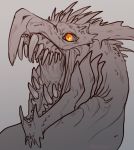  2017 ambiguous_gender dragon feral gaping_maw gaping_mouth headshot_portrait open_mouth orange_eyes portrait remarin reptile scalie solo tongue 