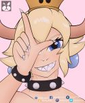  absurd_res bowsette_meme claws collar crown daddy_pone dominate_female fangs female hi_res horn looking_at_viewer mario_bros nintendo smug super_crown video_games 