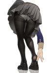  adjusting_clothes adjusting_shoe ass bag black_legwear commentary_request gusset highres lace lace-trimmed_panties original panties panties_under_pantyhose pantyhose pleated_skirt school_bag skirt thighband_pantyhose underwear yomu_(sgt_epper) 