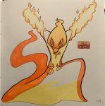  2018 alternate_color ambiguous_gender anthro arms_above_head biped clothed clothing english_text fak&eacute;mon fighting_stance fire firefightdex front_view full-length_portrait head_tuft leaning leaning_forward looking_at_viewer marker_(artwork) mfanjul mixed_media nintendo orange_body orange_clothing pen_(artwork) pok&eacute;mon pok&eacute;mon_(species) portrait raised_arm red_eyes reptile robe scalie serperior shadow simple_background snout solo spread_arms spread_legs spreading standing text toony traditional_media_(artwork) two_tone_body video_games white_background white_clothing wide_stance yellow_body 