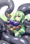  1girl aishuu_hebiko artist_request ass bodysuit breasts dated erect_nipples female food gloves grass green_hair ice_cream large_breasts long_hair lying monster_girl ninja open_mouth partially_visible_ass partially_visible_vulva shiny shiny_clothes shiny_hair shiny_skin skirt smile solo taimanin_(series) taimanin_asagi taimanin_rpgx very_long_hair yellow_eyes 