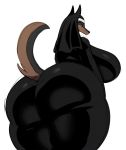  2018 anthro big_breasts big_butt black_clothing black_fur breasts butt canine clothed clothing digital_media_(artwork) dog female fur huge_butt laverne_(sssonic2) looking_at_viewer looking_back mammal multicolored_fur nun rear_view simple_background smile smug solo sssonic2 thick_thighs two_tone_fur voluptuous white_background wide_hips yellow_eyes 