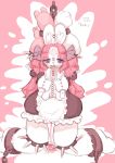  1girl bound furry long_hair maid nonomai25 pink_hair purple_eyes rabbit solo tied_up 