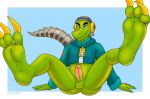  2018 3_toes anthro balls beanie bjyord bottomless butt clothed clothing crocodile crocodilian erection feet foot_focus hat headphones hoodie latch lethal_league male presenting presenting_hindquarters prosthetic prosthetic_tail reptile scalie toes 