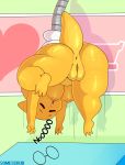  2017 alphys anthro anus big_butt breasts butt digital_media_(artwork) eyes_closed eyewear female glasses hi_res mettaton nipples nude open_mouth overweight pussy scalie short_stack slightly_chubby solo somescrub thick_thighs undertale video_games 