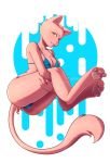  &lt;3 2018 3_toes akazulla anthro anthrofied bikini breasts butt clothing female floating fur grin legendary_pok&eacute;mon looking_at_viewer mew nintendo pawpads pink_fur pok&eacute;mon pok&eacute;mon_(species) simple_background smile solo swimsuit teeth toes video_games 
