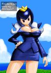  big_bob-omb black_eyes bob-omb breasts cleavage genderswap looking_at_viewer mario_(series) minus8 super_mario_64 super_mario_bros. white_hair wide_hips 