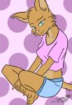  2018 anthro breasts clothed clothing digital_media_(artwork) feline female fur grin humanoid looking_at_viewer lynx mammal shadonk simple_background smile solo 