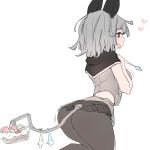 &lt;3 :d animal_humanoid basket blush breasts butt clothed clothing condom female grey_hair hair happy holding_object humanoid jewelry mammal mouse_humanoid nazrin necklace open_mouth prehensile_tail red_eyes rodent skirt solo torso_(hjk098) touhou used_condoms 