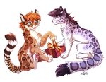  2018 alpha_channel blue_eyes claws duo eyes_closed feline female feral fur ketty-leopardess leopard mammal paws simple_background sitting smile spots spotted_fur transparent_background 