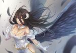  a-na albedo black_hair breasts cleavage horns long_hair overlord_(maruyama) solo wings 
