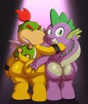  big_butt bowser_jr. butt butt_grab dragon duo friendship_is_magic hand_on_butt jerseydevil koopa looking_at_viewer looking_back male male/male mario_bros my_little_pony nintendo scalie shell smile spike_(mlp) video_games 