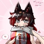  +_+ 1girl angry animal_ears cape chibi cookie fang food ruby_rose rwby silver_eyes vilde_loh_hocen 