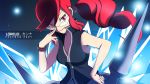  1girl cloyster creatures_(company) elite_four female game_freak gen_1_pokemon glasses hair_ornament hand_on_waist ice kanna_(pokemon) looking_at_viewer nintendo pokemon pokemon_(game) pokemon_frlg ponytail red_eyes red_hair smile tagme vivivoovoo 