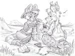  2018 anthro beach bouncyotter clothed clothing duo female flinters fur hair jarvis_(darthandroid) kangaroo male mammal marsupial seaside spots spotted_fur whiskers young 