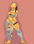  alien armor big_breasts blackbetty breasts clothed clothing female humanoid loincloth looking_at_viewer not_furry predator_(franchise) simple_background slightly_chubby solo yautja 
