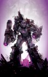  80s arm_cannon cannon damaged decepticon glowing insignia justin_currie_(chasingartwork) machinery mecha megatron no_humans oldschool open_mouth purple_eyes robot science_fiction transformers weapon zoom_layer 