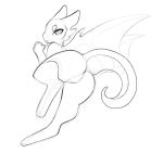  anthro butt cinna_(qualzar) dragon eyebrows eyelashes featureless_crotch female fist glare guide_lines half-closed_eyes line_art looking_at_viewer looking_back membranous_wings nude presenting presenting_hindquarters qualzar rear_view scalie simple_background solo spread_wings western_dragon white_background wide_hips wing_claws wings 