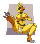  2018 animatronic anthro avian beak big_breasts bird blush breasts chica_(fnaf) chicken clothing digital_media_(artwork) ejaculation female five_nights_at_freddy&#039;s five_nights_at_freddy&#039;s_2 hi_res looking_at_viewer machine non-mammal_breasts nude orgasm pussy pussy_ejaculation pussy_juice robot simple_background smile solo spread_legs spreading teeth underwear video_games 