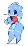  2018 alien big_eyes blue_skin butt clothed clothing cute featureless_crotch invalid_tag not_furry partially_clothed puwa raised_tail simple_background skoon_(character) sqoon tendrils white_background 