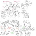  &lt;3 anthro bandage blush fight lagomorph line_art male mammal mind_control oob pain rabbit scared sketch tears toony wounded 
