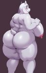  2018 anthro big_breasts big_butt black_background blue_eyes blush boss_monster breasts butt caprine digital_media_(artwork) fangs female floppy_ears fur goat hi_res horn huge_breasts huge_butt huge_thighs hyper hyper_breasts looking_at_viewer looking_back mammal mature_female nipples nude obese overweight short_tail side_boob simple_background sketch solo sssonic2 thick_thighs toriel undertale video_games voluptuous white_fur wide_hips 