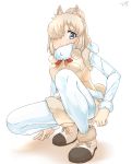  :/ adjusting_clothes adjusting_footwear alpaca_ears alpaca_suri_(kemono_friends) alpaca_tail animal_ears bangs blonde_hair blue_eyes breast_pocket closed_mouth commentary_request eyebrows_visible_through_hair full_body fur-trimmed_footwear fur-trimmed_sleeves fur_scarf fur_trim hair_over_one_eye highres horizontal_pupils kemono_friends knee_up long_sleeves looking_down medium_hair pantyhose pantyhose_under_shorts pocket scarf shirt shoes shorts sidelocks simple_background solo squatting tail thin_(suzuneya) vest white_background white_legwear 