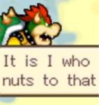  bowser collar dialogue digital_media_(artwork) english_text horn humor koopa low_res male mario_bros meme nintendo pixel_(artwork) reaction_image scalie solo speech_bubble spiked_armband spiked_collar spikes teeth text unknown_artist video_games 