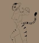  action_pose breasts feline female harkrun kung_fu_panda mammal master_tigress nipples nude pose solo tiger 