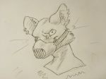  anthro bust_portrait dhitte_jerrech ear_piercing female fur furgonomics furry-specific_piercing jakethegoat looking_at_viewer mammal mask piercing portrait rat rodent simple_background smile teeth traditional_media_(artwork)solo 