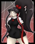  band-aid bandage bow clothed clothing female gaghiel hair_mouth humanoid jimjamdoodles mawile nintendo not_furry pok&eacute;mon pok&eacute;mon_(species) pok&eacute;morph solo thick_thighs tongue tongue_out video_games 