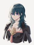  1girl armor black_armor blue_eyes blue_hair byleth closed_mouth fire_emblem fire_emblem:_fuukasetsugetsu long_hair nintendo simple_background smile solo srb7606 upper_body white_background 