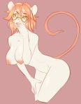  anthro areola big_breasts breasts buckteeth eyewear female fur glasses hair looking_at_viewer mammal mouse nipples nude penelope_white pink_nose rodent simple_background solo teeth teil white_fur 